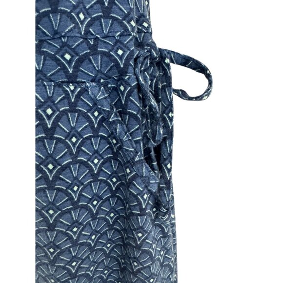 Duluth Trading Blue Print Sleeveless To Flow Dress w/Pockets Size XL New Summer - Picture 3 of 11